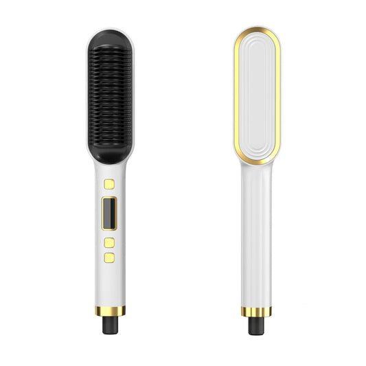 LCD Hair Straightening Comb with Dual-Use Curling Iron